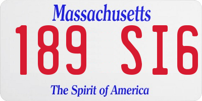 MA license plate 189SI6