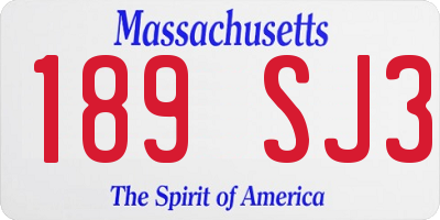 MA license plate 189SJ3