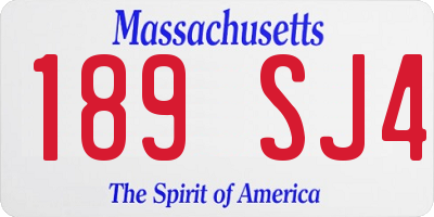 MA license plate 189SJ4