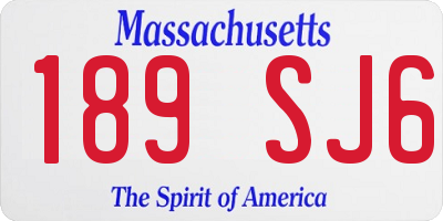 MA license plate 189SJ6