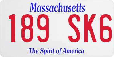 MA license plate 189SK6