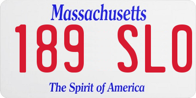 MA license plate 189SL0