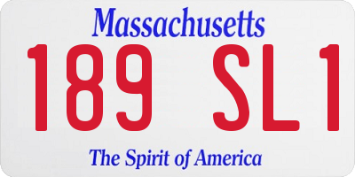 MA license plate 189SL1
