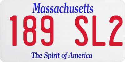 MA license plate 189SL2