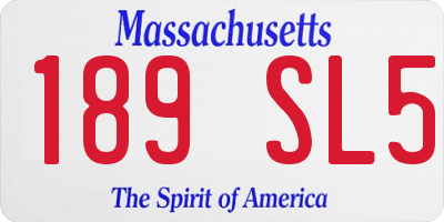 MA license plate 189SL5