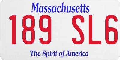 MA license plate 189SL6