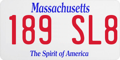 MA license plate 189SL8