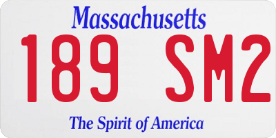 MA license plate 189SM2