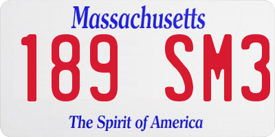 MA license plate 189SM3