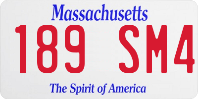 MA license plate 189SM4