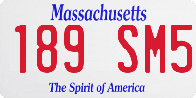 MA license plate 189SM5