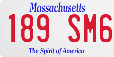 MA license plate 189SM6