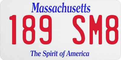 MA license plate 189SM8