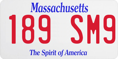 MA license plate 189SM9
