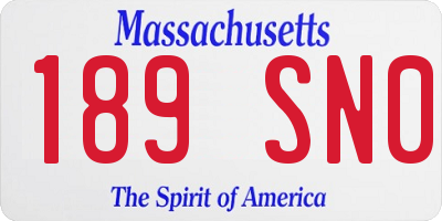 MA license plate 189SN0