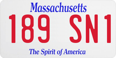 MA license plate 189SN1