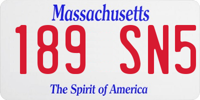 MA license plate 189SN5