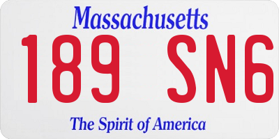 MA license plate 189SN6