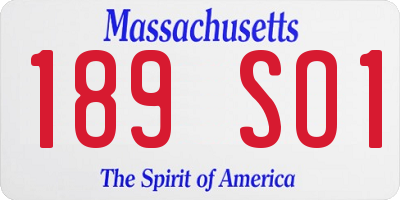 MA license plate 189SO1