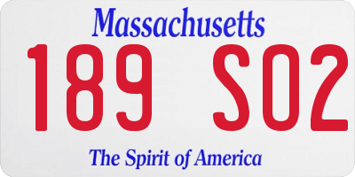 MA license plate 189SO2