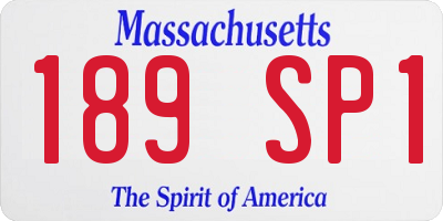 MA license plate 189SP1