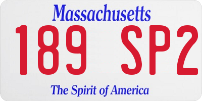 MA license plate 189SP2