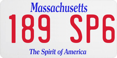 MA license plate 189SP6
