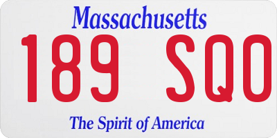 MA license plate 189SQ0