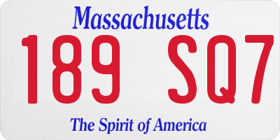 MA license plate 189SQ7