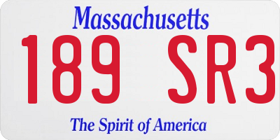 MA license plate 189SR3