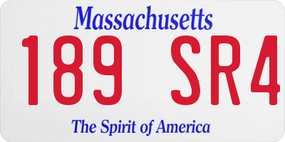 MA license plate 189SR4