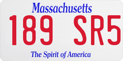 MA license plate 189SR5