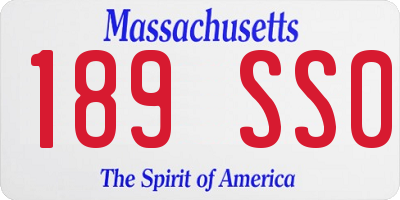 MA license plate 189SS0