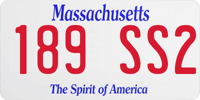 MA license plate 189SS2