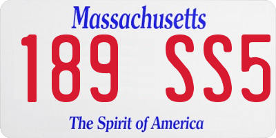 MA license plate 189SS5