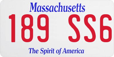 MA license plate 189SS6