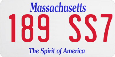 MA license plate 189SS7
