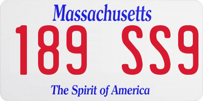 MA license plate 189SS9