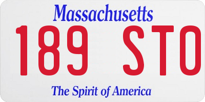 MA license plate 189ST0