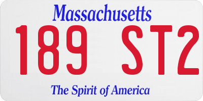 MA license plate 189ST2