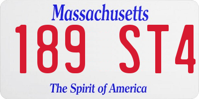 MA license plate 189ST4