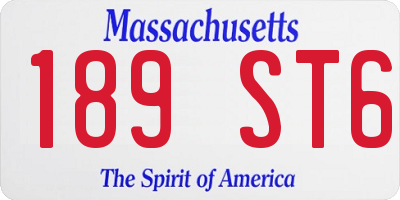 MA license plate 189ST6