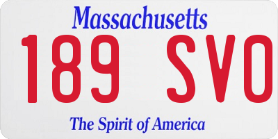 MA license plate 189SV0