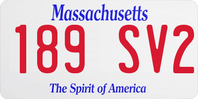 MA license plate 189SV2