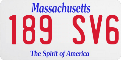 MA license plate 189SV6