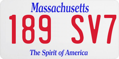 MA license plate 189SV7