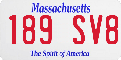MA license plate 189SV8