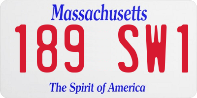 MA license plate 189SW1