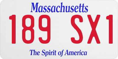 MA license plate 189SX1