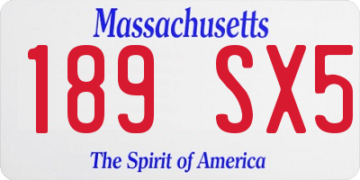 MA license plate 189SX5